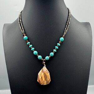 Stone glass necklace